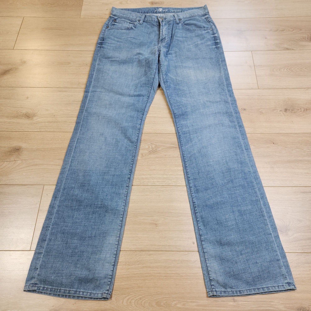7 For All Mankind Austyn Jeans Mens 32x34 Blue Light Wash Relaxed Straight Denim